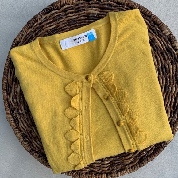 Anthropologie Sweaters - Anthro Sparrow Shoreline Cardigan w/ Scallop Trim